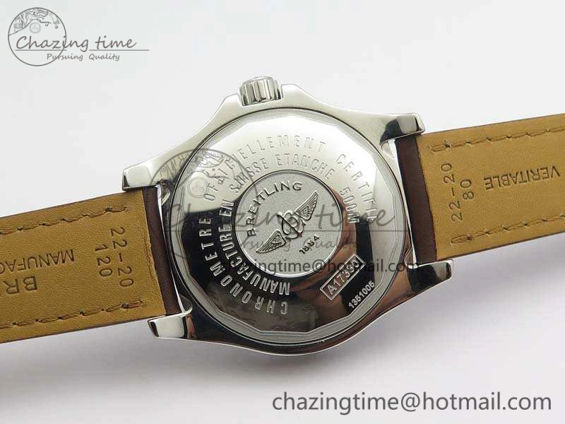 Colt Automatic 41mm SS White Textured Dial On Brown Leather Strap A2824