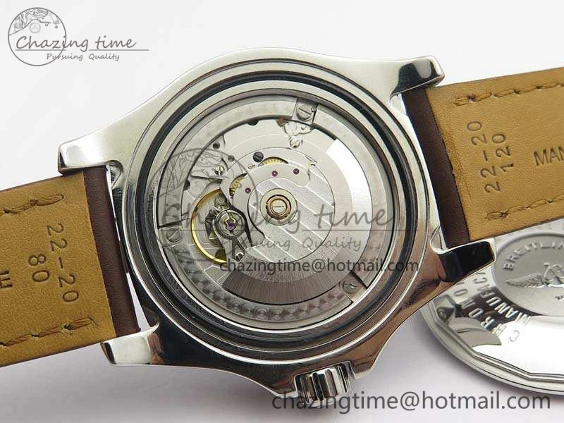 Colt Automatic 41mm SS White Textured Dial On Brown Leather Strap A2824