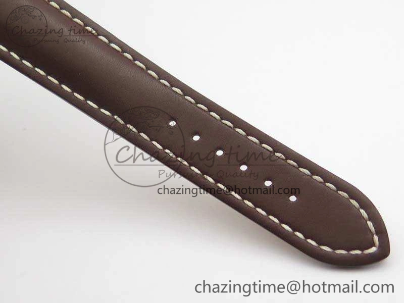 Colt Automatic 41mm SS White Textured Dial On Brown Leather Strap A2824