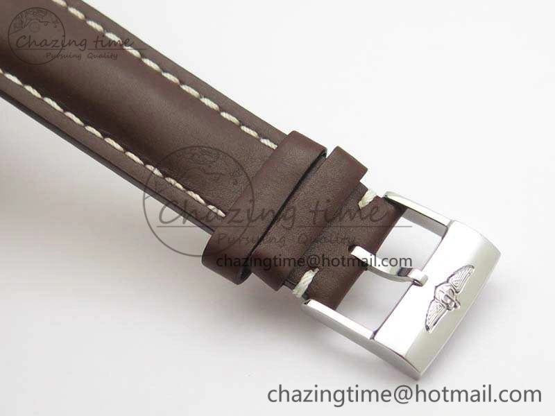 Colt Automatic 41mm SS White Textured Dial On Brown Leather Strap A2824