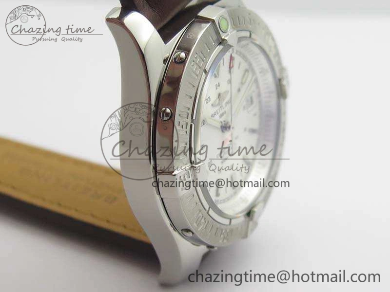 Colt Automatic 41mm SS White Textured Dial On Brown Leather Strap A2824