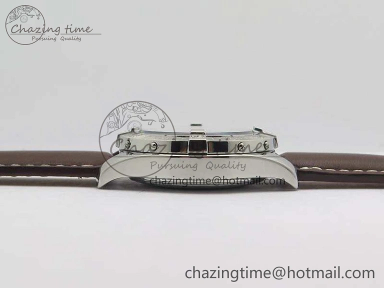 Colt Automatic 41mm SS White Textured Dial On Brown Leather Strap A2824
