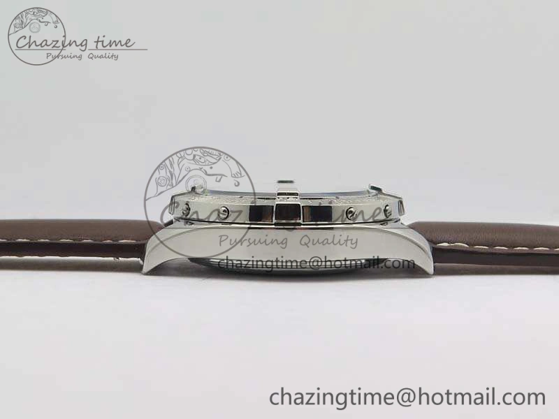 Colt Automatic 41mm SS White Textured Dial On Brown Leather Strap A2824