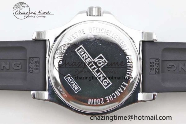 Colt Automatic 44mm SS TF 1:1 Best Edition Black Textured Dial on Rubber Strap A2824