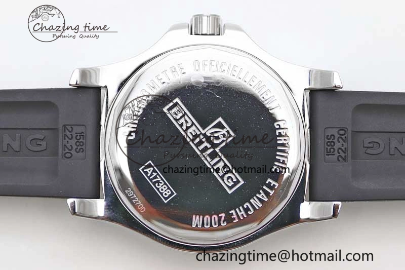 Colt Automatic 44mm SS TF 1:1 Best Edition Black Textured Dial on Rubber Strap A2824