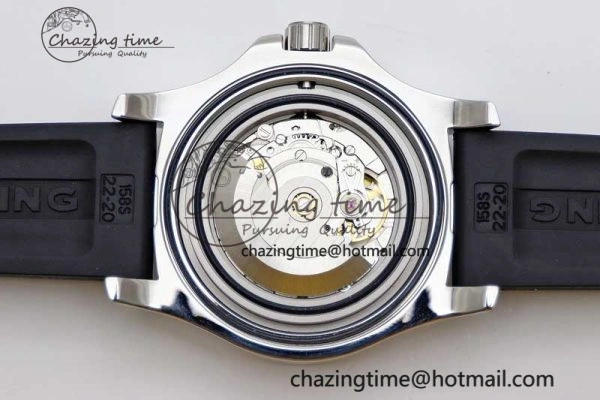 Colt Automatic 44mm SS TF 1:1 Best Edition Black Textured Dial on Rubber Strap A2824