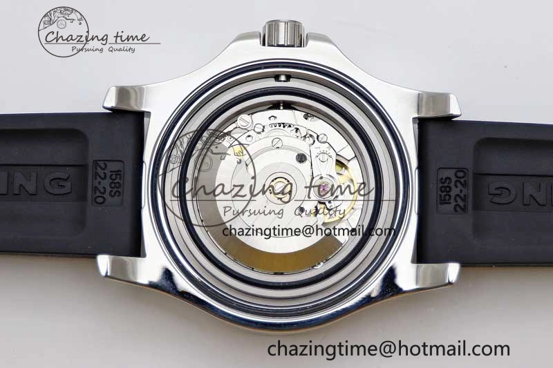 Colt Automatic 44mm SS TF 1:1 Best Edition Black Textured Dial on Rubber Strap A2824