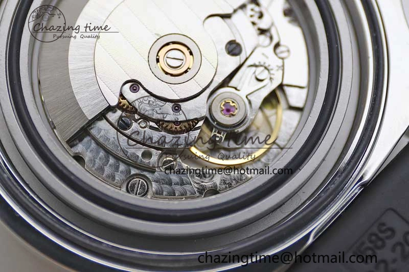 Colt Automatic 44mm SS TF 1:1 Best Edition Black Textured Dial on Rubber Strap A2824