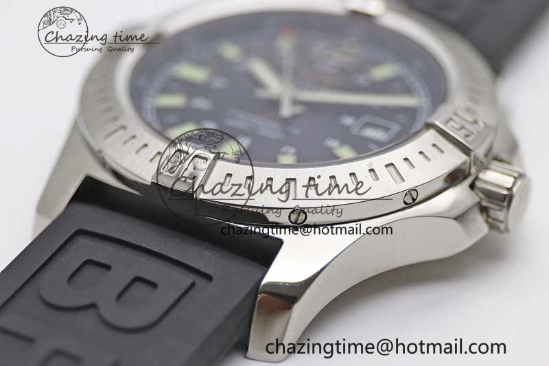 Colt Automatic 44mm SS TF 1:1 Best Edition Black Textured Dial on Rubber Strap A2824