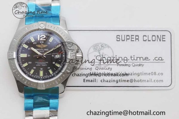Colt Automatic 44mm SS TF 1:1 Best Edition Black Textured Dial on SS Bracelet A2824