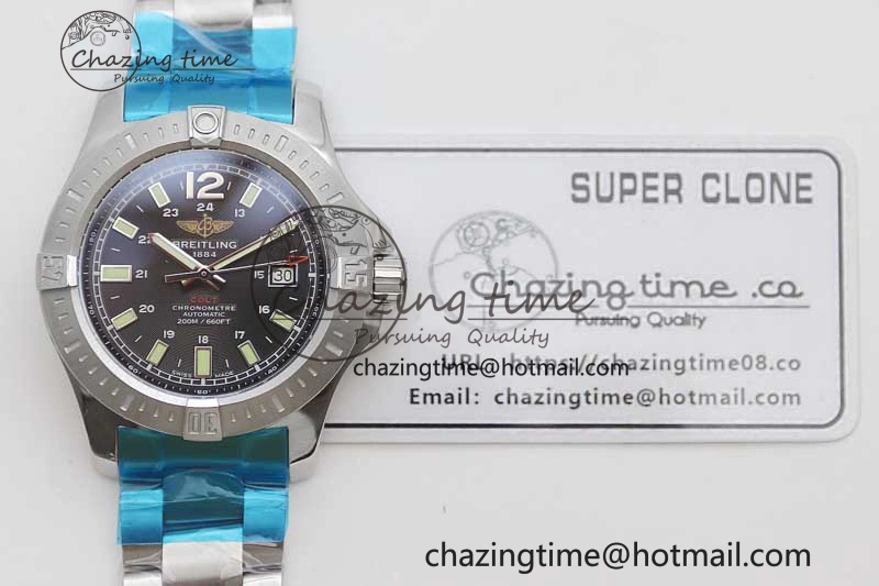 Colt Automatic 44mm SS TF 1:1 Best Edition Black Textured Dial on SS Bracelet A2824