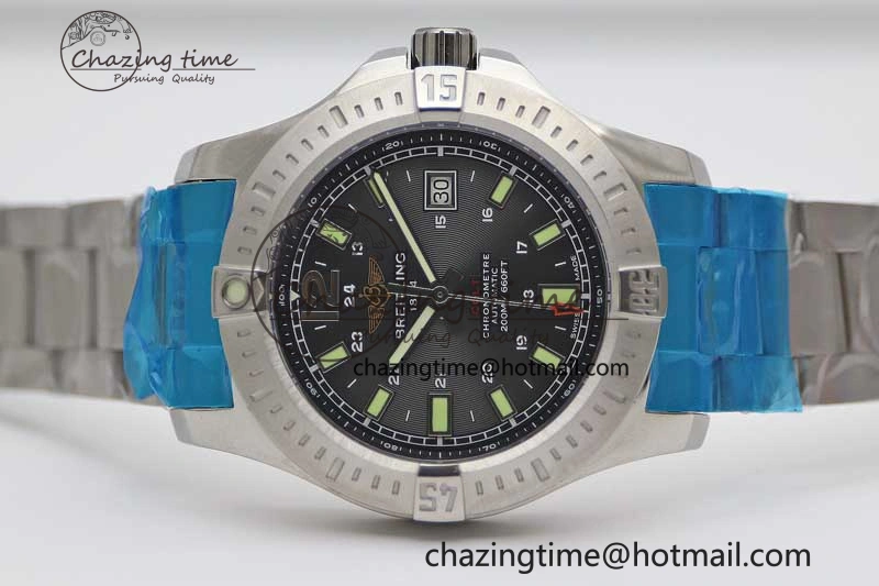 Colt Automatic 44mm SS TF 1:1 Best Edition Black Textured Dial on SS Bracelet A2824