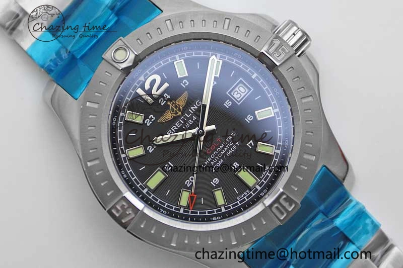 Colt Automatic 44mm SS TF 1:1 Best Edition Black Textured Dial on SS Bracelet A2824