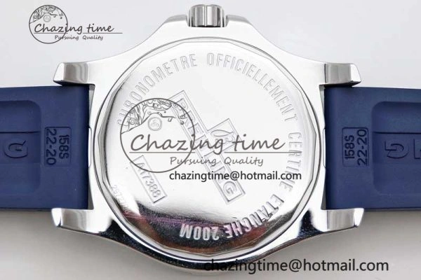 Colt Automatic 44mm SS TF 1:1 Best Edition Blue Textured Dial on Rubber Strap A2824