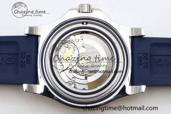 Colt Automatic 44mm SS TF 1:1 Best Edition Blue Textured Dial on Rubber Strap A2824
