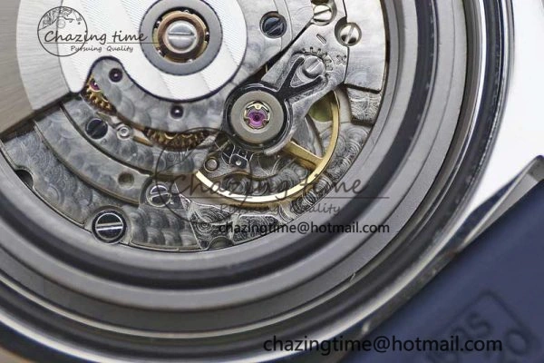 Colt Automatic 44mm SS TF 1:1 Best Edition Blue Textured Dial on Rubber Strap A2824