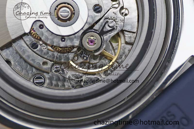 Colt Automatic 44mm SS TF 1:1 Best Edition Blue Textured Dial on Rubber Strap A2824