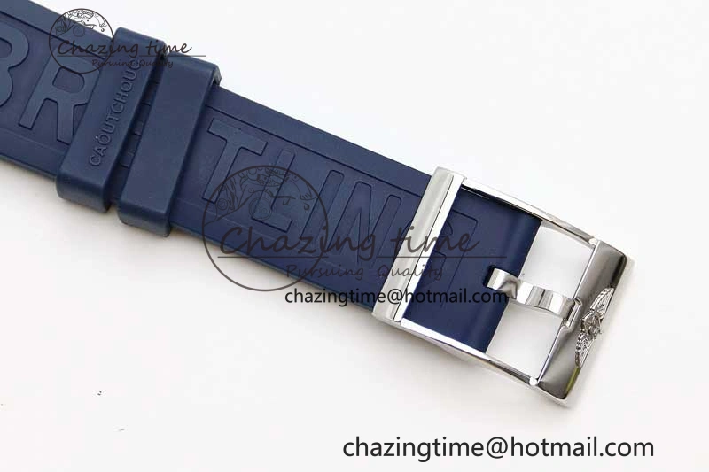 Colt Automatic 44mm SS TF 1:1 Best Edition Blue Textured Dial on Rubber Strap A2824