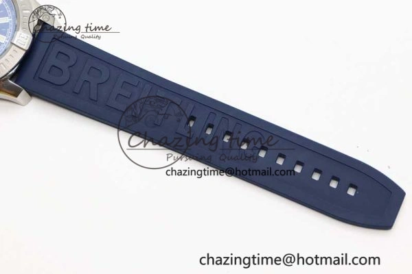 Colt Automatic 44mm SS TF 1:1 Best Edition Blue Textured Dial on Rubber Strap A2824