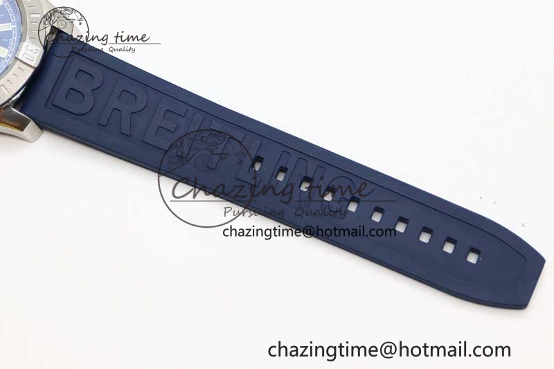 Colt Automatic 44mm SS TF 1:1 Best Edition Blue Textured Dial on Rubber Strap A2824