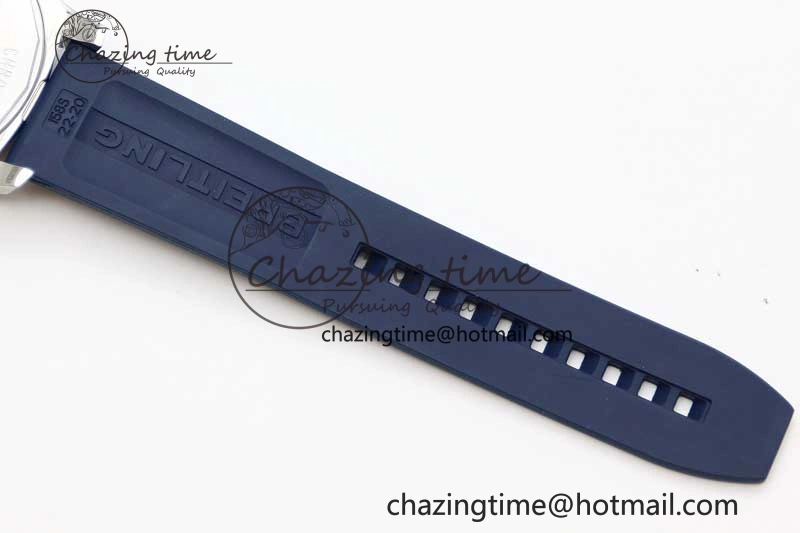 Colt Automatic 44mm SS TF 1:1 Best Edition Blue Textured Dial on Rubber Strap A2824