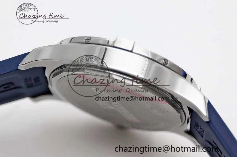 Colt Automatic 44mm SS TF 1:1 Best Edition Blue Textured Dial on Rubber Strap A2824