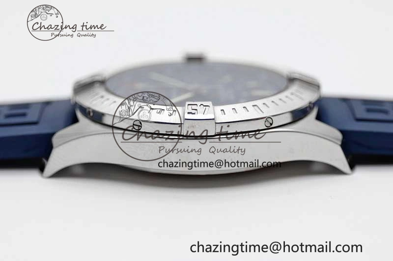 Colt Automatic 44mm SS TF 1:1 Best Edition Blue Textured Dial on Rubber Strap A2824