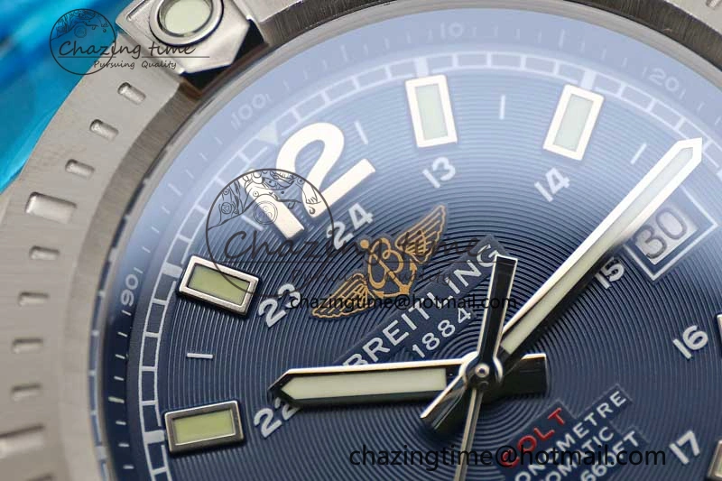 Colt Automatic 44mm SS TF 1:1 Best Edition Blue Textured Dial on SS Bracelet A2824