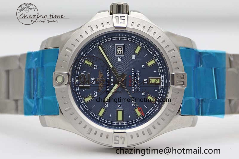 Colt Automatic 44mm SS TF 1:1 Best Edition Blue Textured Dial on SS Bracelet A2824