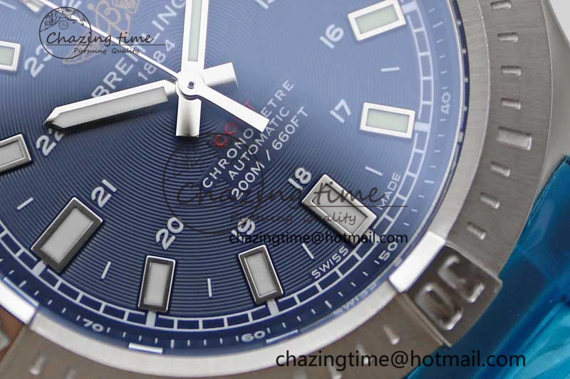 Colt Automatic 44mm SS TF 1:1 Best Edition Blue Textured Dial on SS Bracelet A2824