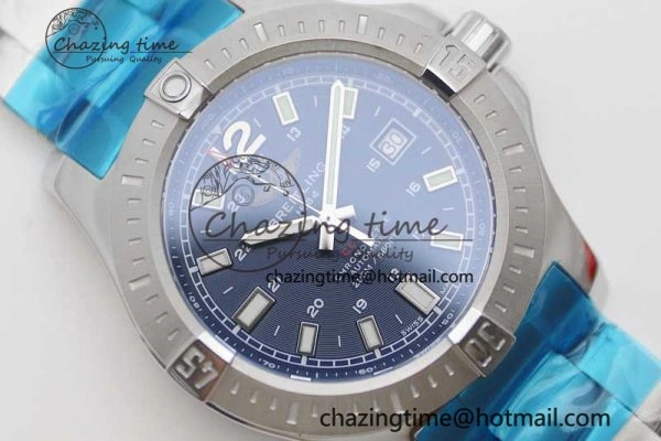 Colt Automatic 44mm SS TF 1:1 Best Edition Blue Textured Dial on SS Bracelet A2824