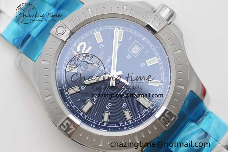 Colt Automatic 44mm SS TF 1:1 Best Edition Blue Textured Dial on SS Bracelet A2824