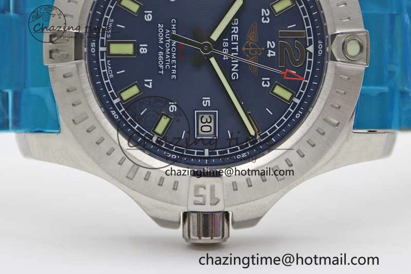 Colt Automatic 44mm SS TF 1:1 Best Edition Blue Textured Dial on SS Bracelet A2824