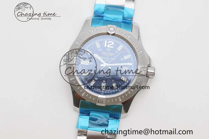 Colt Automatic 44mm SS TF 1:1 Best Edition Blue Textured Dial on SS Bracelet A2824