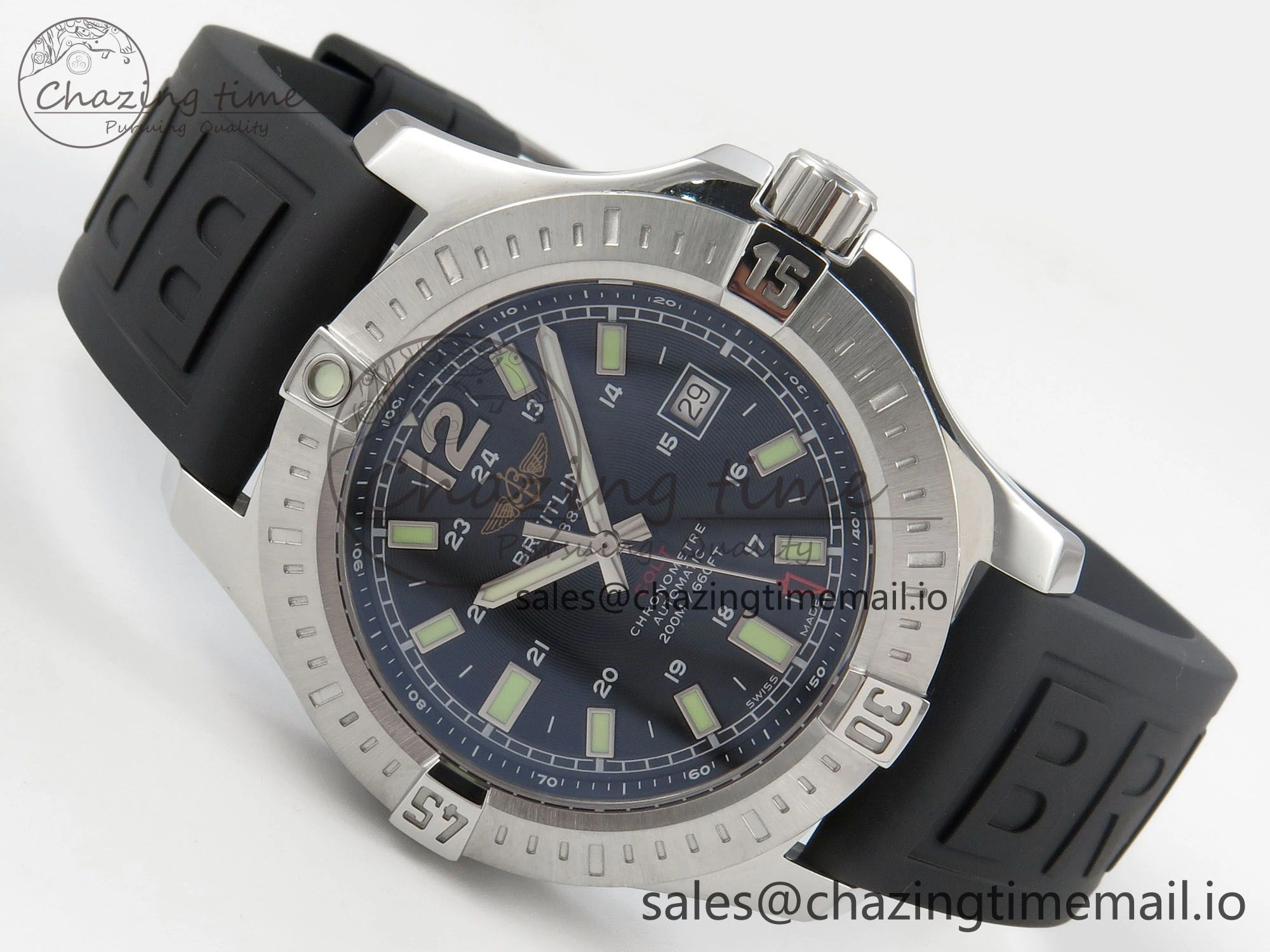 Colt Automatic 44mm TF 1:1 Best Edition Black Dial on Black Rubber Strap A2824 V2