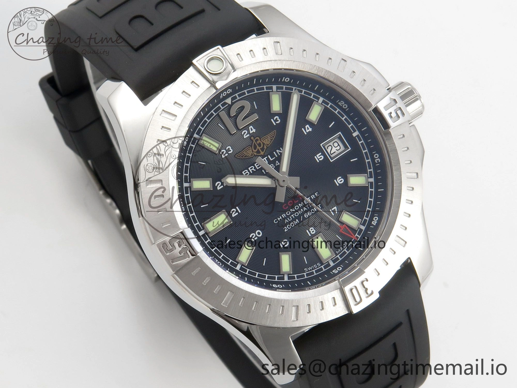 Colt Automatic 44mm TF 1:1 Best Edition Black Dial on Black Rubber Strap A2824 V2