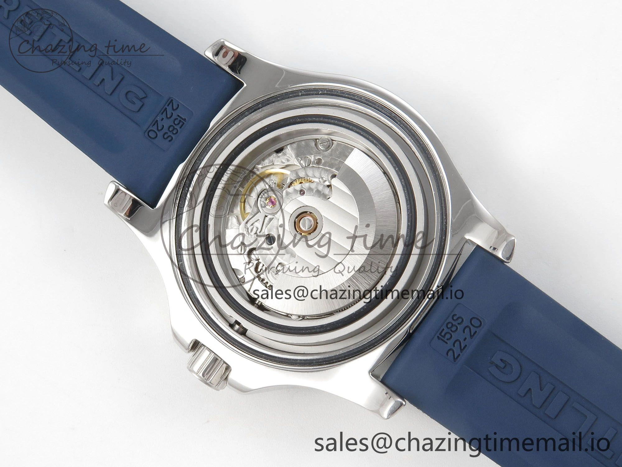 Colt Automatic 44mm TF 1:1 Best Edition Blue Dial on Blue Rubber Strap A2824 V2