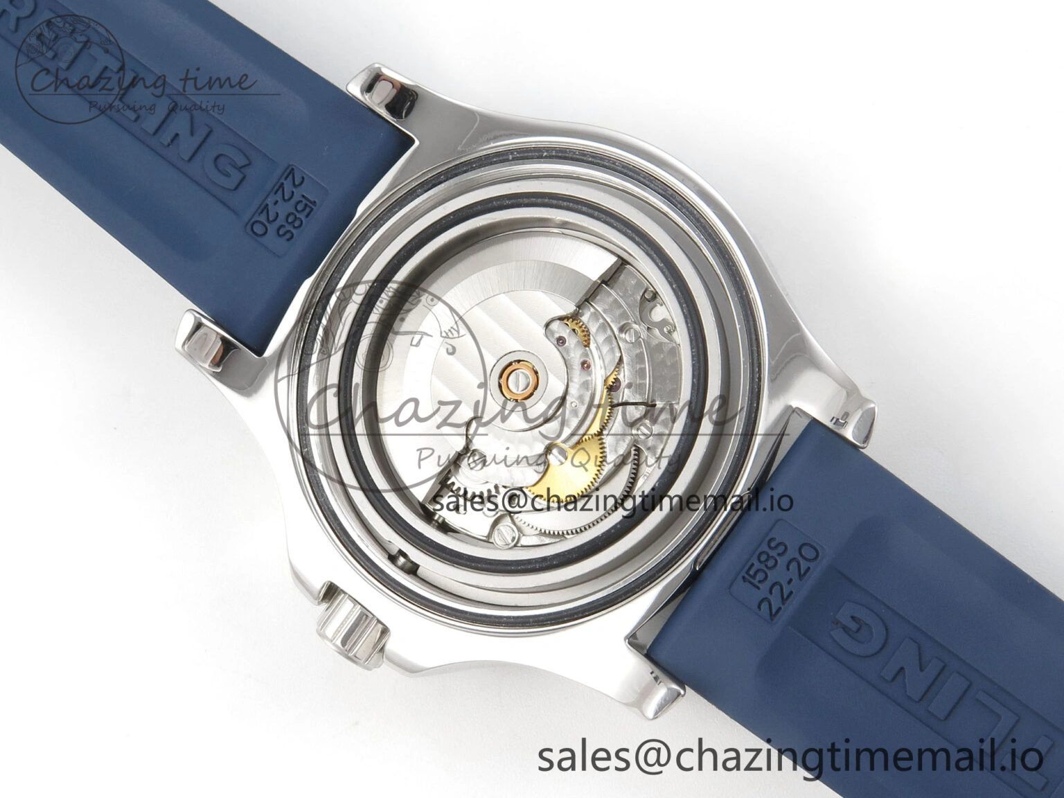 Colt Automatic 44mm TF 1:1 Best Edition Blue Dial on Blue Rubber Strap A2824 V2