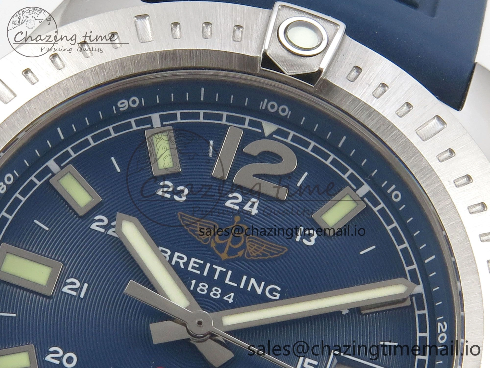 Colt Automatic 44mm TF 1:1 Best Edition Blue Dial on Blue Rubber Strap A2824 V2