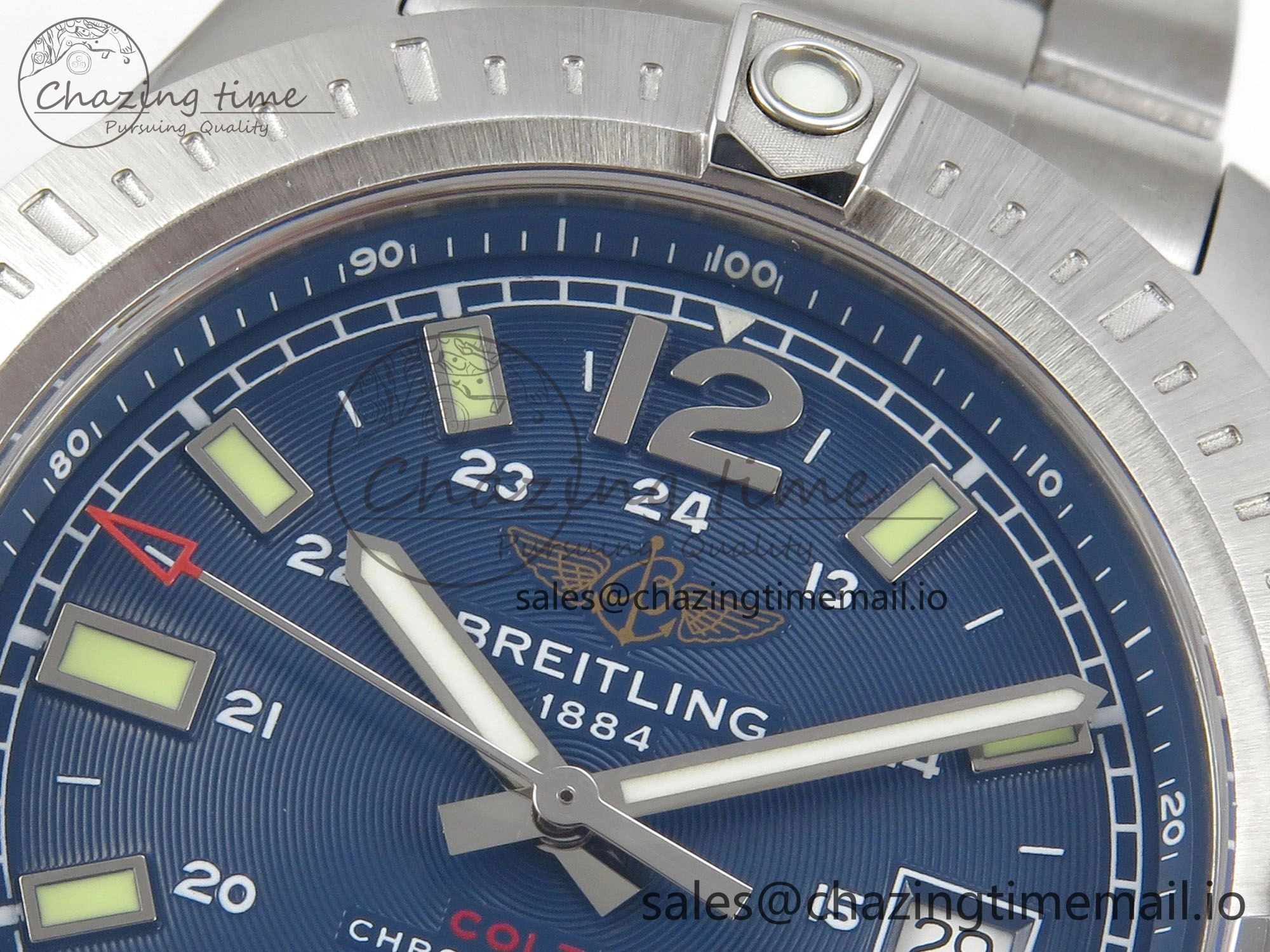 Colt Automatic 44mm TF1:1 Best Edition Blue Dial on SS Bracelet A2824 V2