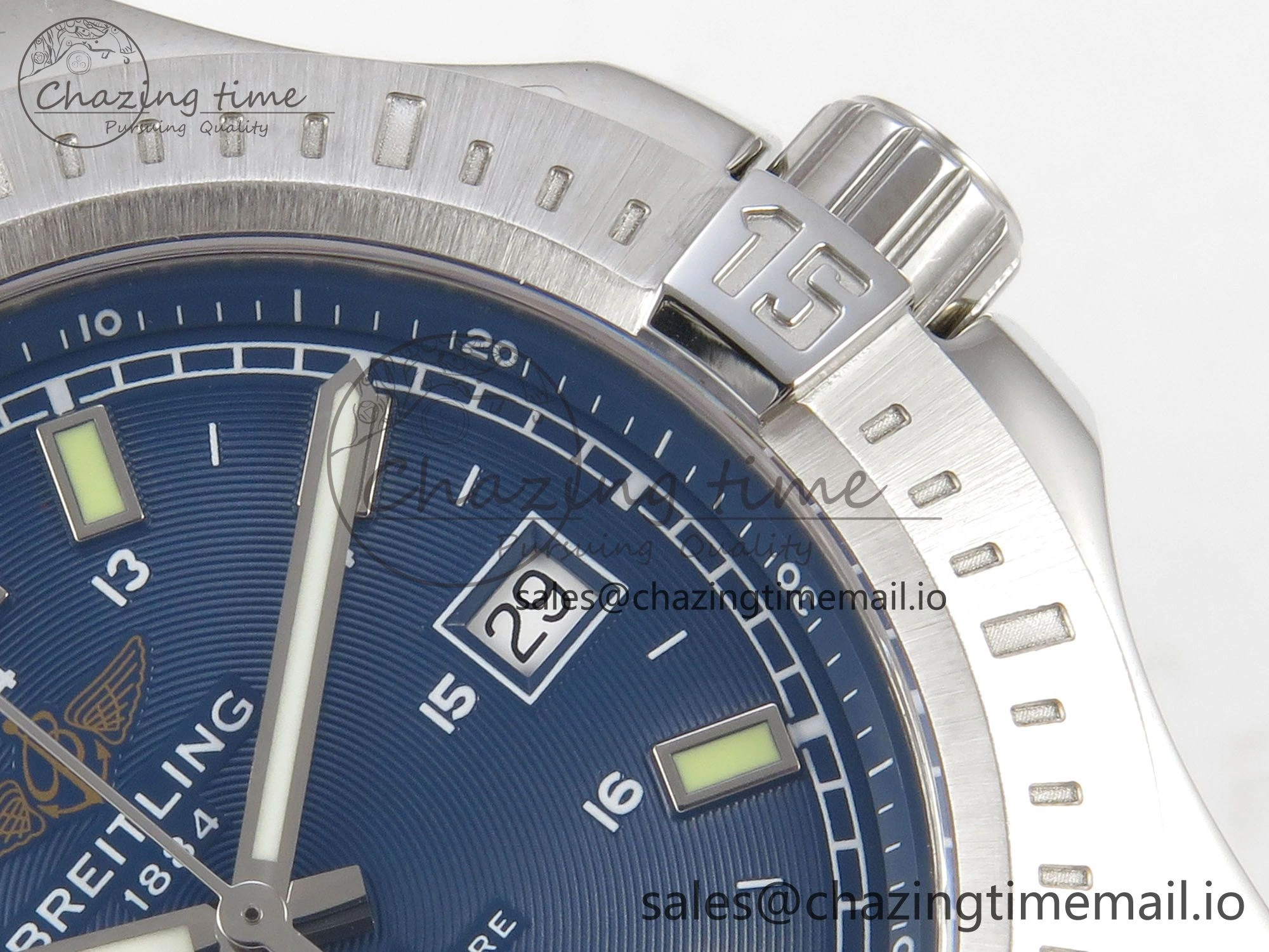Colt Automatic 44mm TF1:1 Best Edition Blue Dial on SS Bracelet A2824 V2