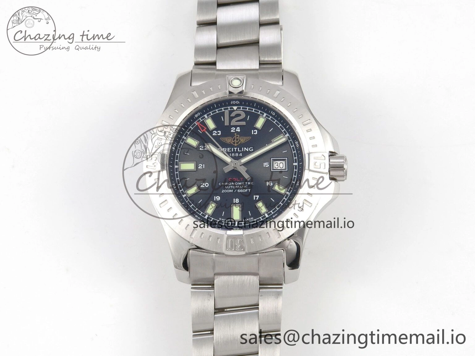 Colt Automatic 44mm TF1:1 Best Edition Gray Dial on SS Bracelet A2824 V2