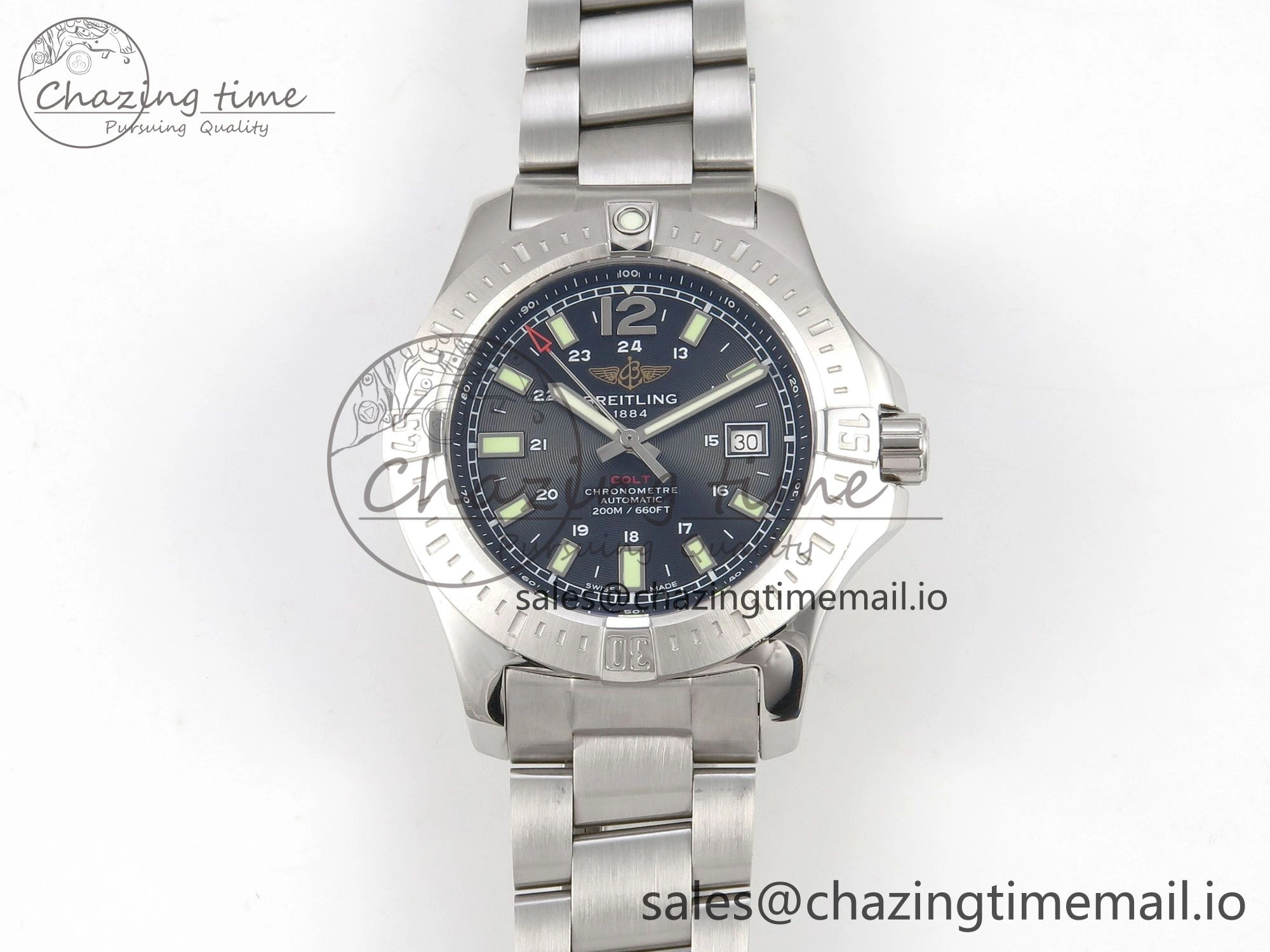 Colt Automatic 44mm TF1:1 Best Edition Gray Dial on SS Bracelet A2824 V2