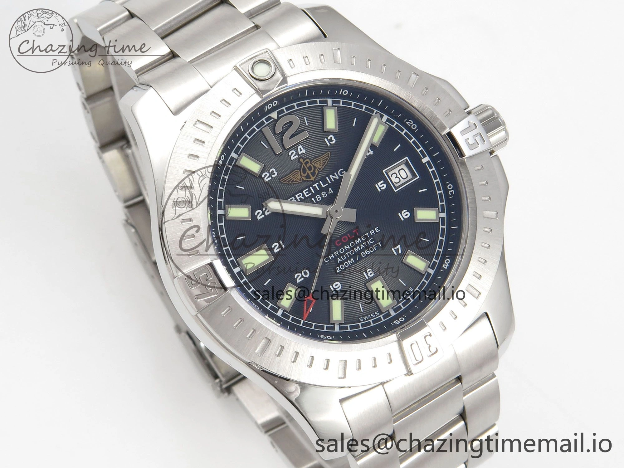 Colt Automatic 44mm TF1:1 Best Edition Gray Dial on SS Bracelet A2824 V2