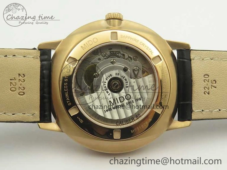 Commander Big Date RG OXF Black Dial on Black Leather Strap A2824