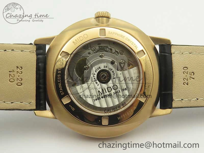 Commander Big Date RG OXF Black Dial on Black Leather Strap A2824