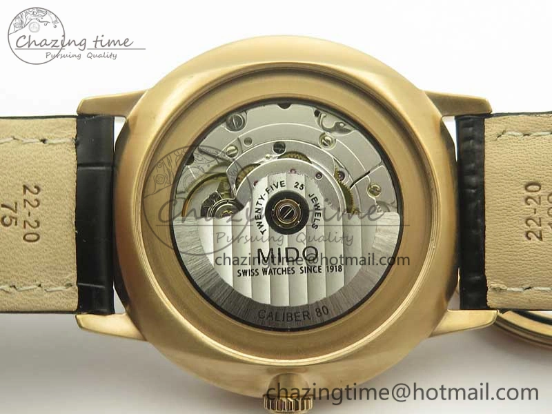 Commander Big Date RG OXF Black Dial on Black Leather Strap A2824