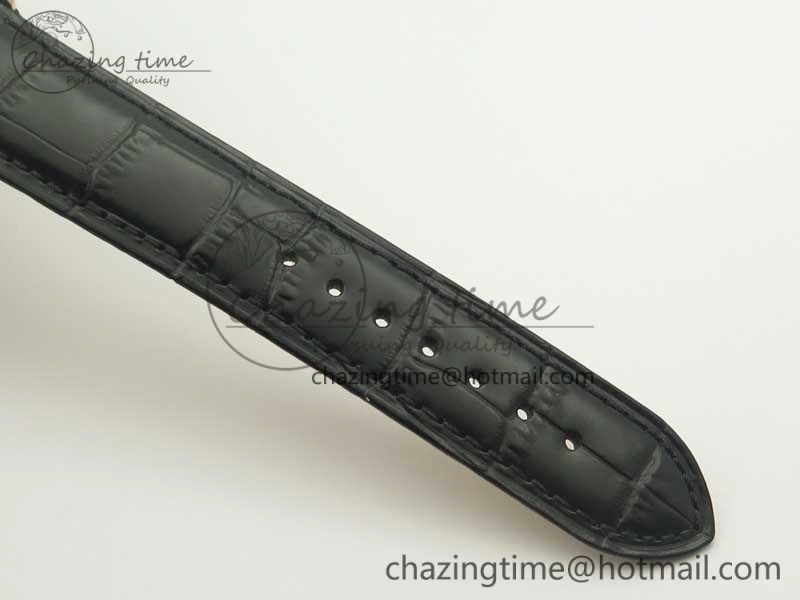 Commander Big Date RG OXF Black Dial on Black Leather Strap A2824
