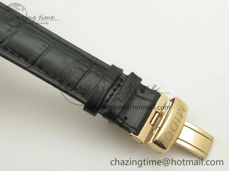 Commander Big Date RG OXF Black Dial on Black Leather Strap A2824