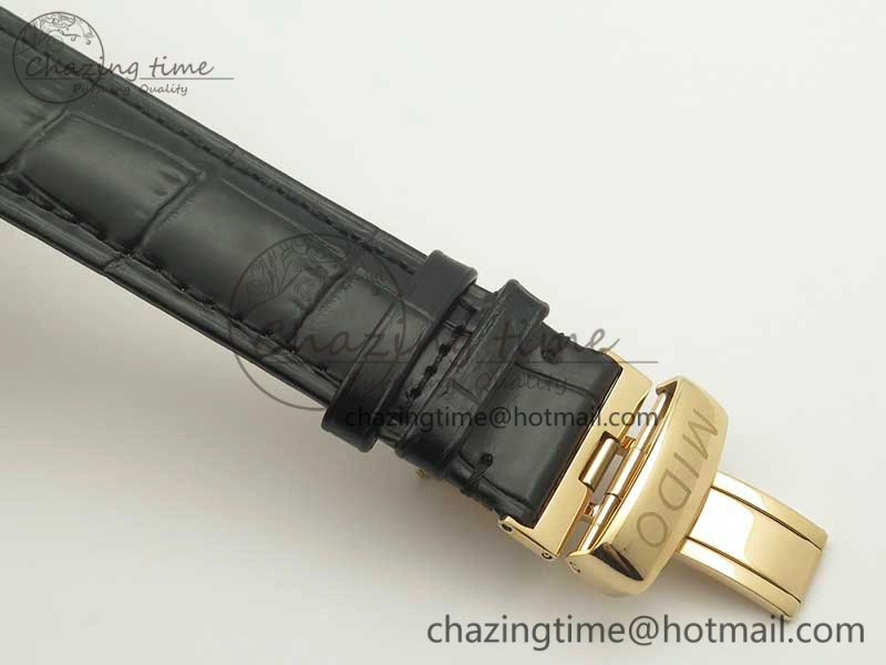 Commander Big Date RG OXF White Dial on Black Leather Strap A2824
